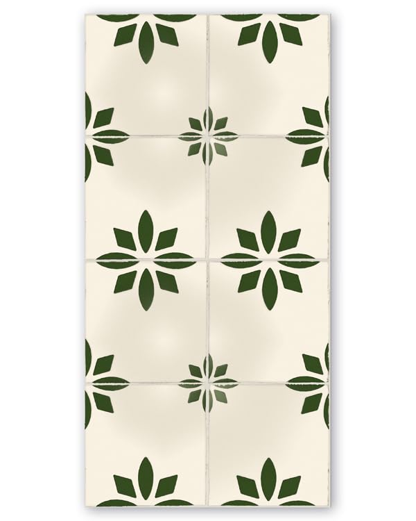 Panorama Tapis Vinyle du Sol Cuisine Salle de Bain - Modèle Vera Green 40x80 cm - Différentes Tailles