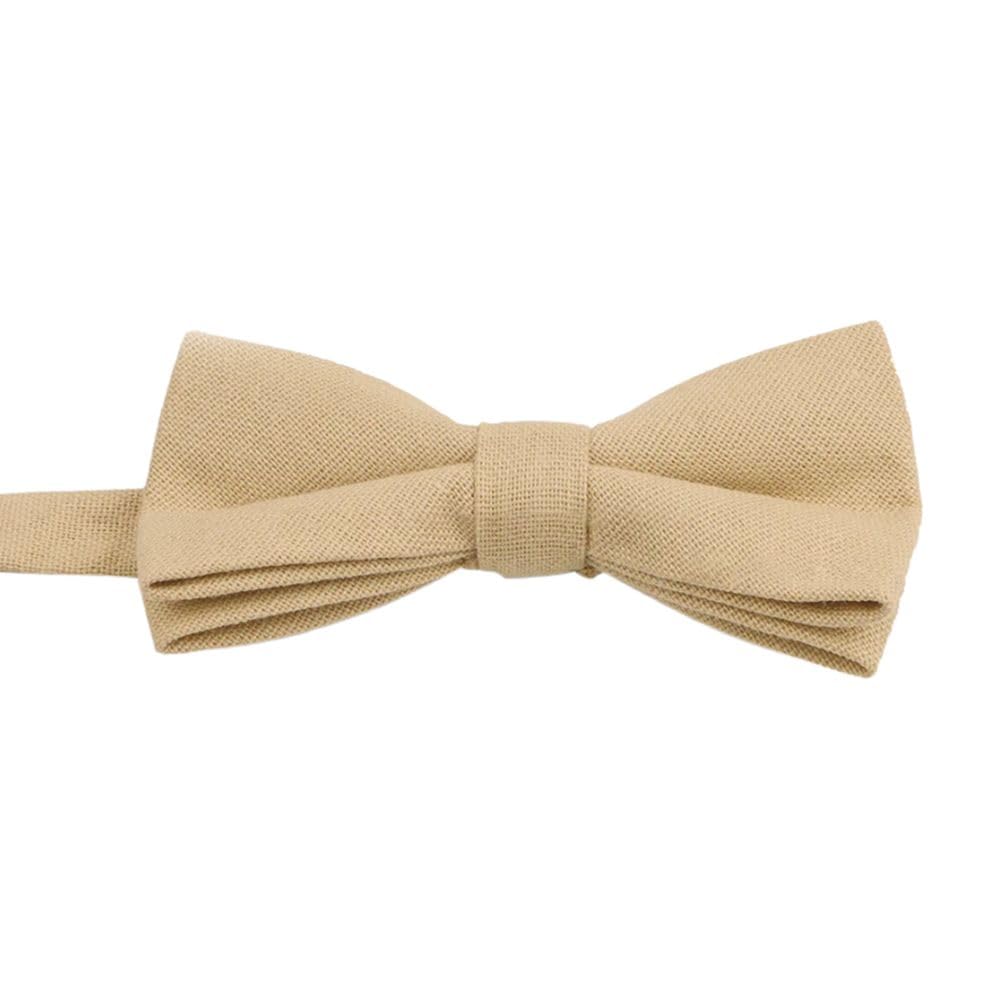 Db Dickie Bow Boys Champagne Beige Children's Kids Luxury Cotton Elasticated Bow Tie (Champagne Beige)