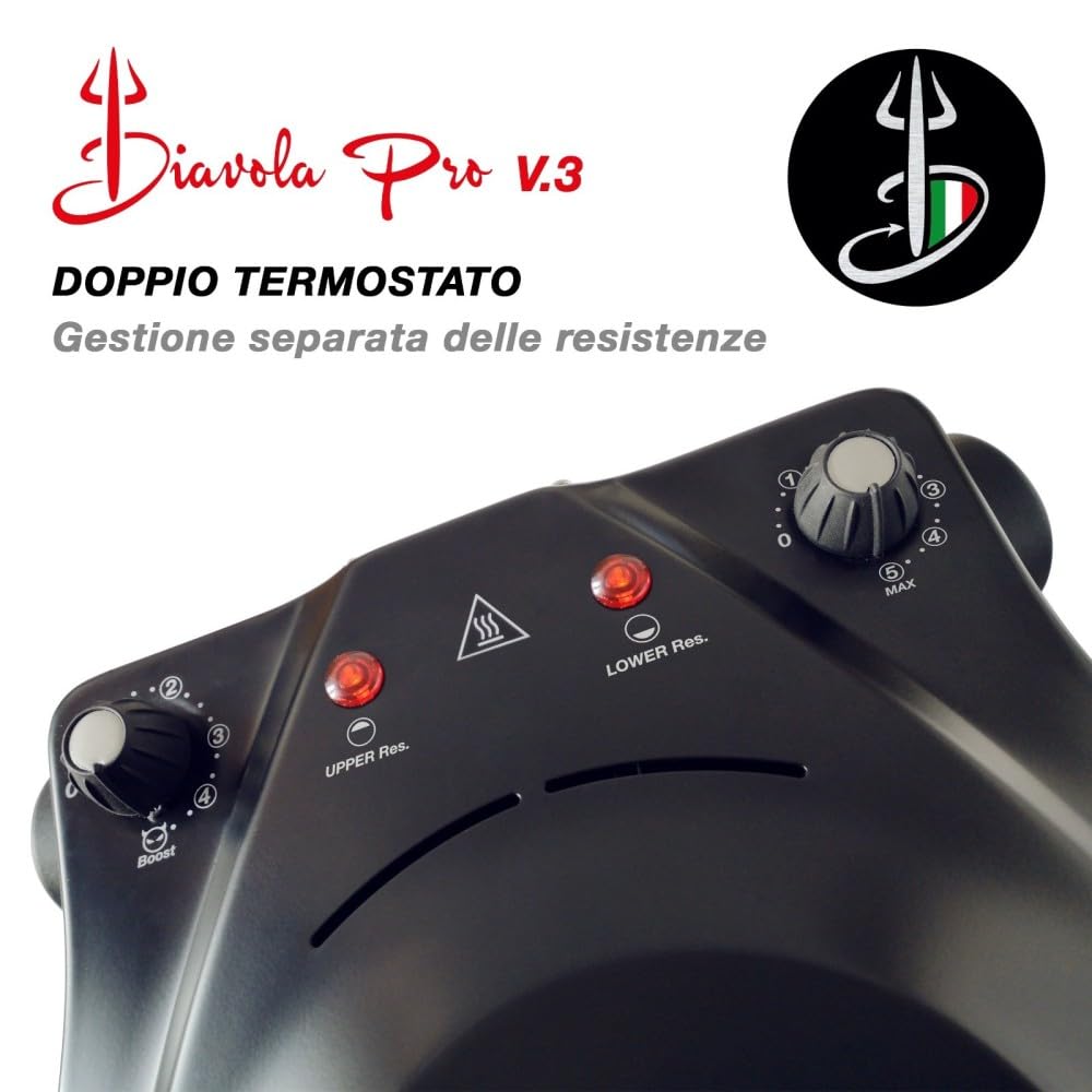Diavola Pro Forno Pizza Elettrico V 3.0 con Biscotto per Alte Prestazioni - 100% Design e Brevetto Made in Italy