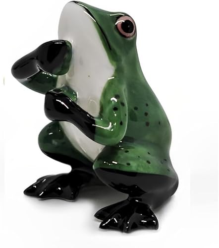 Miniatura 8 de Pequeño soporte de incienso de rana verde oscuro de 2 pulgadas de alto, quemador de incienso de cerámica, bandeja de arcilla de porcelana en