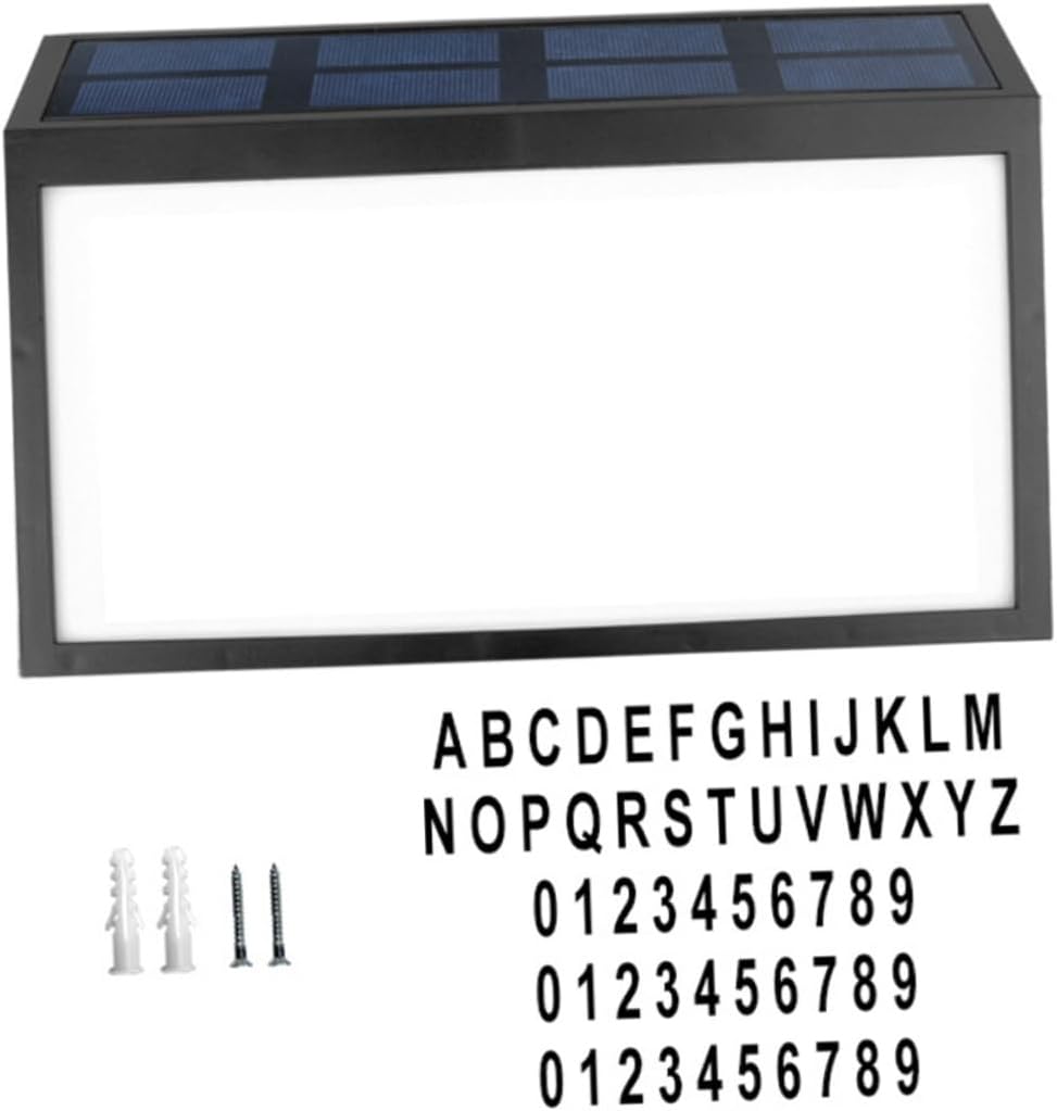 Generic Solar Powered Address Sign Light Outdoor House Number Plaque with Bright Led Easy to Install Durable Material for Home and Garden Visibility