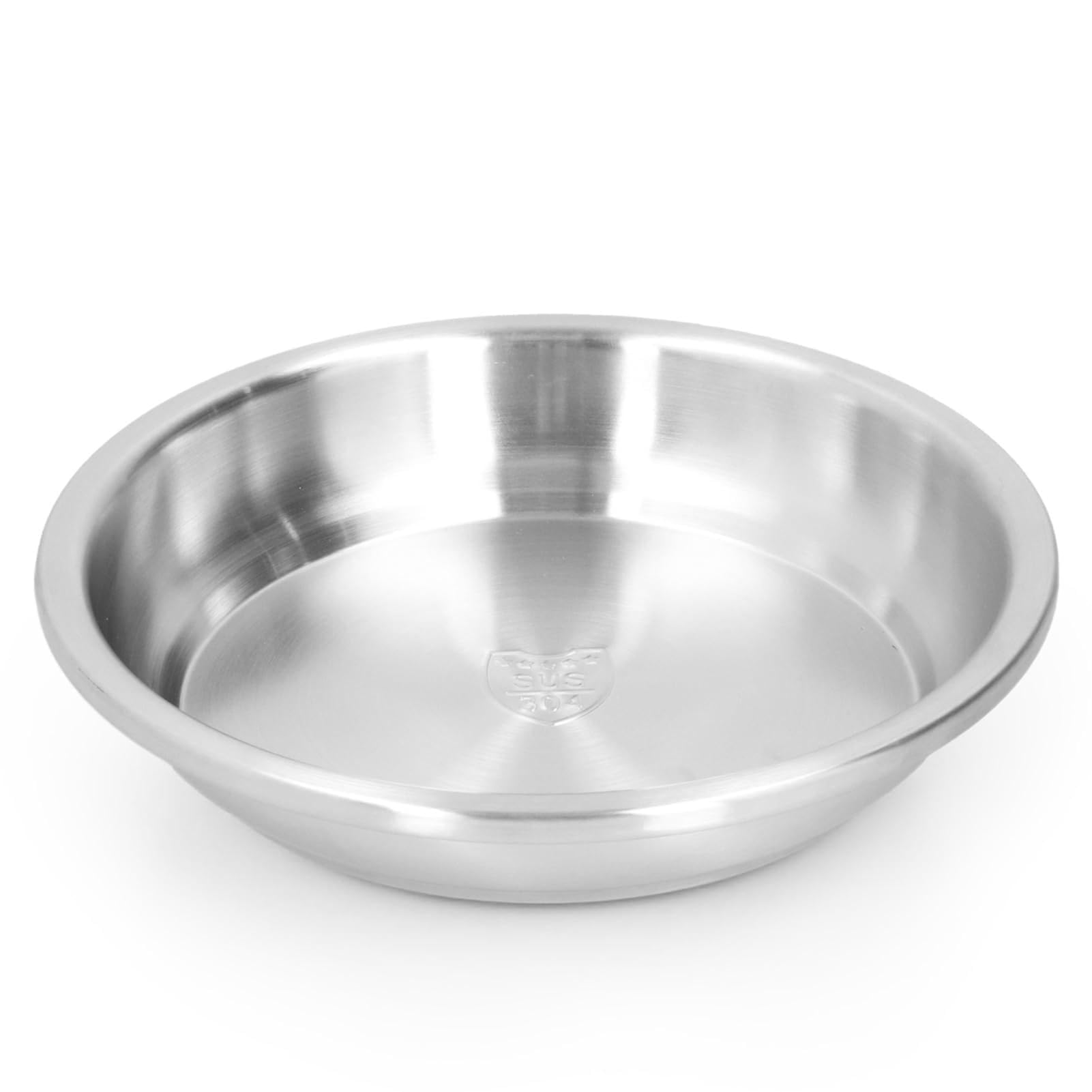 HERCHR Plato redondo de acero inoxidable, platos de cena de camping para comer, plato de cena, plato para servir sopa de ensalada, vajilla para la cocina casera(28cm)