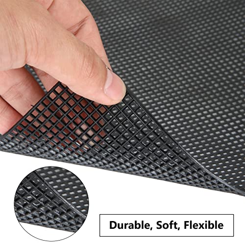 Image of 12PCS Plastic Mesh Canvas Sheets, 20x13 Inch Plastic Mesh Sheets for Crafts, Black Plastic Canvas and Embroidery Tools for Embroidery Crafting Knit