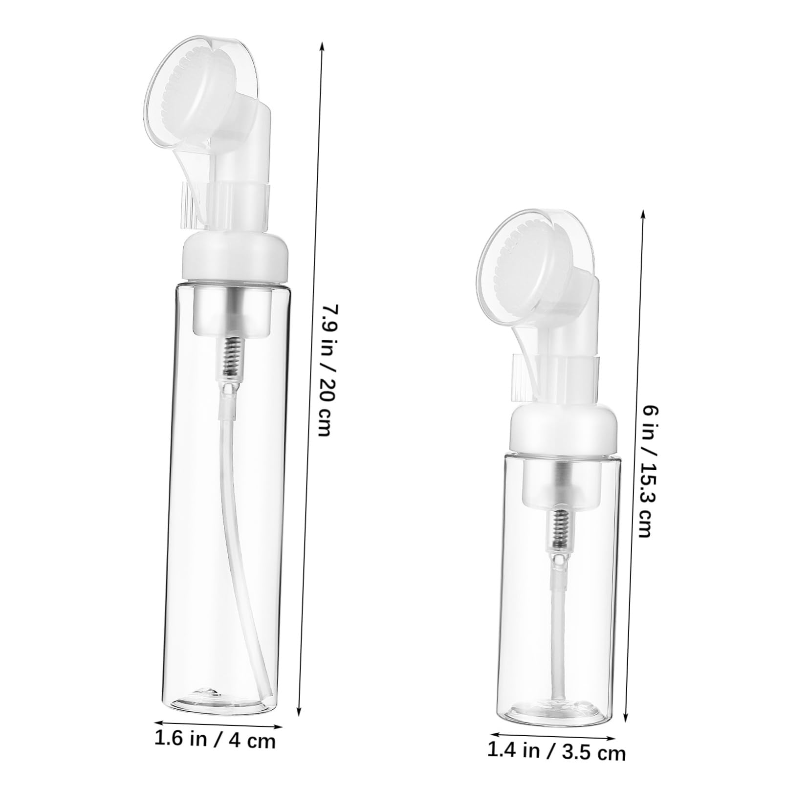 Healeved 20stücke Foaming Pump Flaschen Teilig Mit Bürstenkopf Leere Flaschen Für Gesichtsreinigung Reise Auslaufsicherer Seifenspender Mit Sanften Bürsten Für Effektive Reinigung