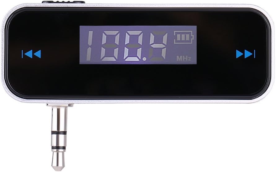 Mini FM Transmitter 3.5mm jack - LCD backlight display 3.5mm headphone jack HiFi stereo sound Audio Plug for mobile phones and music players - full frequency FM/rechargeable