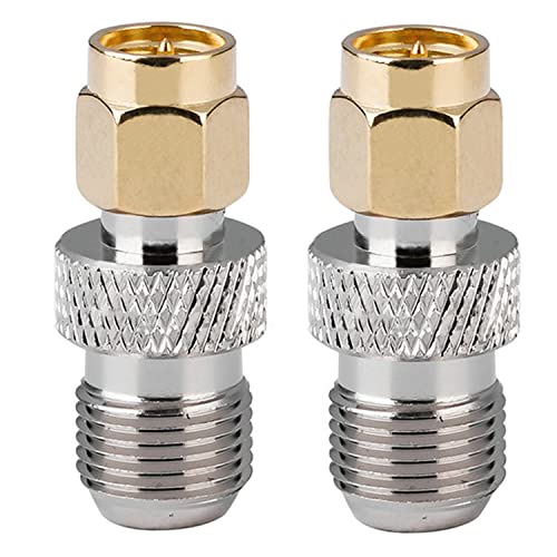 Fohevers 2 Pcs SMA Male to F Type Female Coaxial Connector SMA Connector to F-Type RF Coax Adapter for FM/AM/Radio DAB Antenna TV Aerial WIFI Video - Image 2