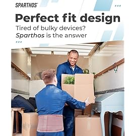 Sparthos Back Brace for Lower Back Pain - Immediate Relief from Sciatica, Herniated Disc, Scoliosis - Breathable + Lumbar Support Pad - For Men & Women - Fits 38-44 Waist (Pink-M, Check Size Chart)