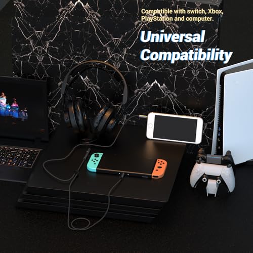 Image of Cubilux AM-2 Headset Connector Compatible with Xbox One /360 PS4 /PS5 Switch for Streaming Gameplay Audio to Phone /PC, Game Chat Mixer Cable