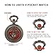 Realpoo Red Antique Landmine Solid Face Design Quartz Men's Pocket Watch, Arabic Numeral Dial with Chain Pocket Watch for Men