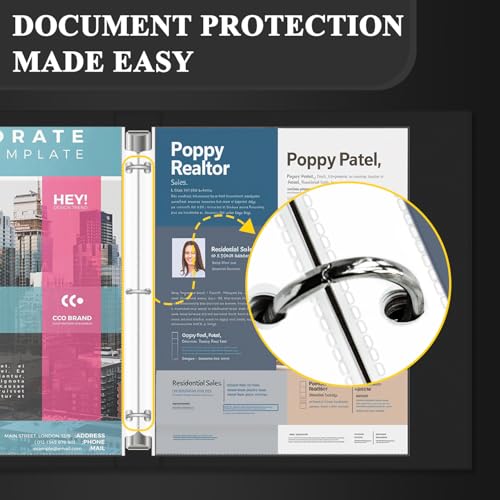 image for Amafgle Clear Sheet Protectors for 3 Ring Binder, Plastic Sleeves for 