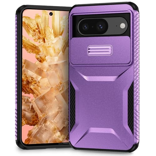 Coque pour Pixel 8 robuste antidérapante violette avec protection caméra