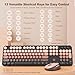 Nowlike Wireless Keyboard and Mouse Combo, Retro Typewriter Keyboard with Round Keycaps, Full-Size Ergonomic, Aurora Red, Ideal for Windows PC, Home, Office, and College