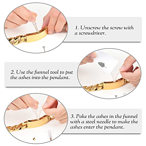 constantlife Cremation Urn Bracelet for Ashes Stainless Steel Gold Color Link Chain Memorial Human Pets Bangle Charm Jewelry Keepsake4