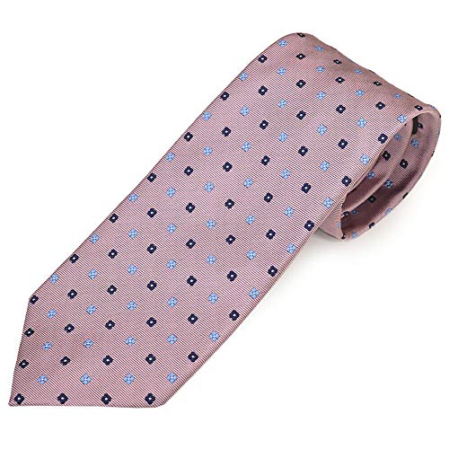 [エルメネジルド ゼニア] ネクタイ メンズ フラワー/小花柄 シルク(剣幅8cm) eez21s022 Z9D04-B PINK ピンク