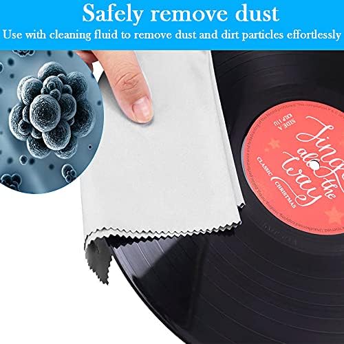 VCRANONR 10 Pcs Record Cleaning Cloth 30 * 30cm Large Anti-Static Microfiber Towel Lint Free Cleaner for Records Mobile Phones Tablets Glasses Camera Lenses Watches Computer Screens TV Screens (Gray)