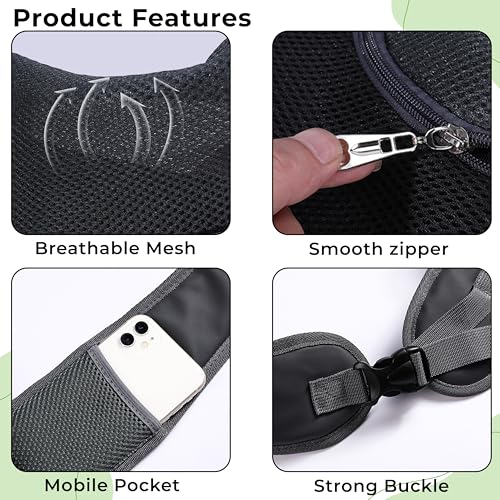 Image of Kraptick Pet Sling Carrier, Pet Carrier Bag for Shitzu Puppy, Cat & Rabbit with Comfortable Adjustable Pouch Single Shoulder Carry Tote Handbag for Pets, Large Size (Green)