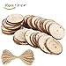 HANBEN Natural Wood Slices 30 Pcs Unfinished Predrilled 1.9"-2.4" Round Discs Wooden Circles and 33 Feet Natrual Jute Twine DIY Crafts