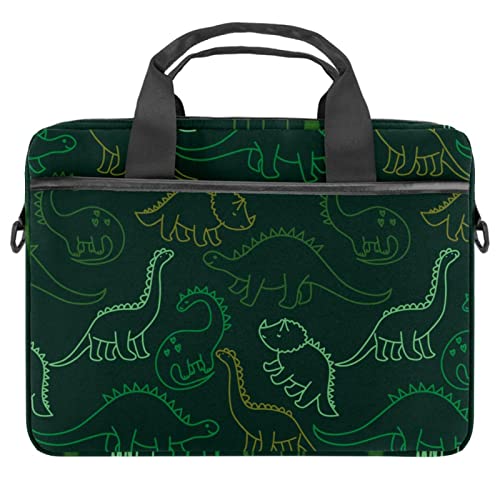 Sac bandoulière ordinateur motif dinosaure vert, cadeau original