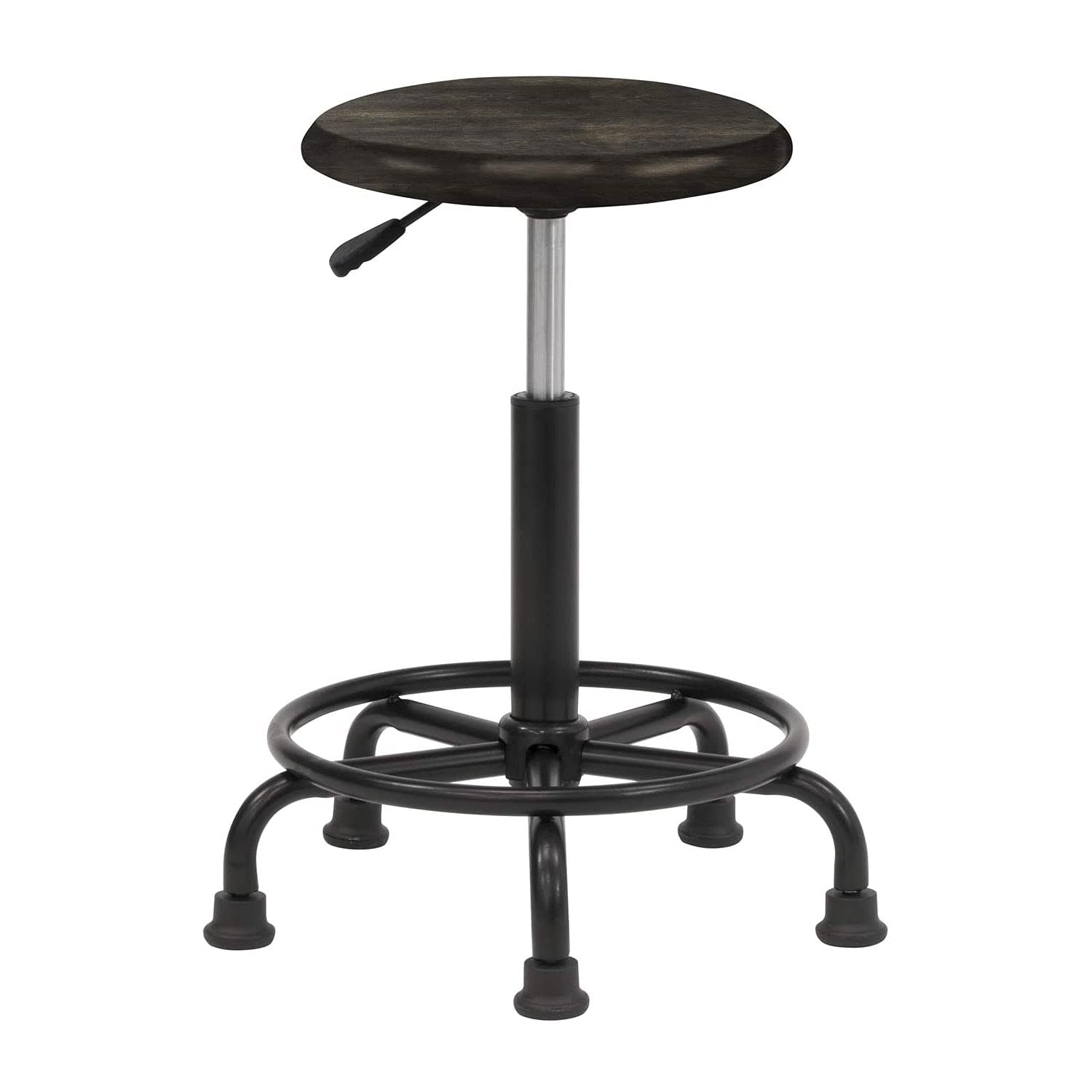 SD Studio Designs, Hauteur réglable de 48,9 à 66 cm de hauteur, tabouret rétro avec anneau de pied, noir vieilli