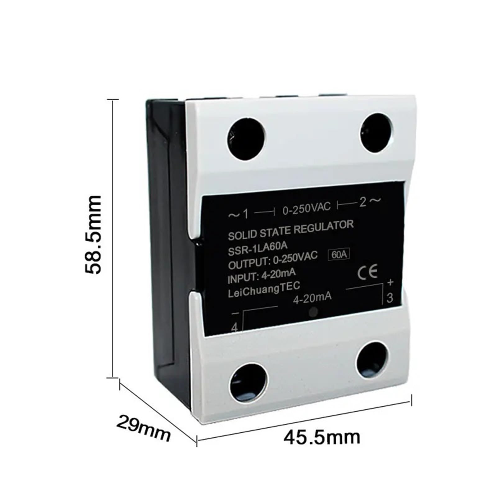 Regolatore di tensione 0-10 V CC 4-20 mA 0-5 V CC Controllo monofase Relè a stato solido 10 A 25 A 40 A 60 A 80 A 100 A 120 A(SSR-1LA 4-20mA,40A)