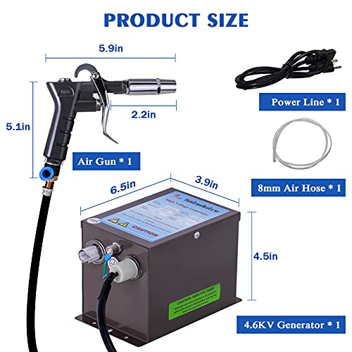 Saladulce TARA-016 Ionizing Air Gun Antistatic Air Gun Electrostatic Eliminator Anti Static Ionizer + 4.6Kv High Voltage Generator 110V thumb #5
