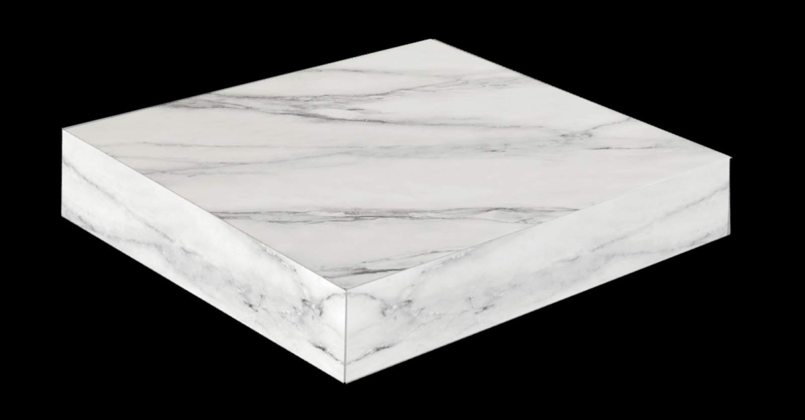 Optimal Products Small 23.5 X 23.5 Cm White Marble Gloss Floating Shelf Shelves Display Unit Wall Mounted Bookcase (Small 23.5 X 23.5 Cm)
