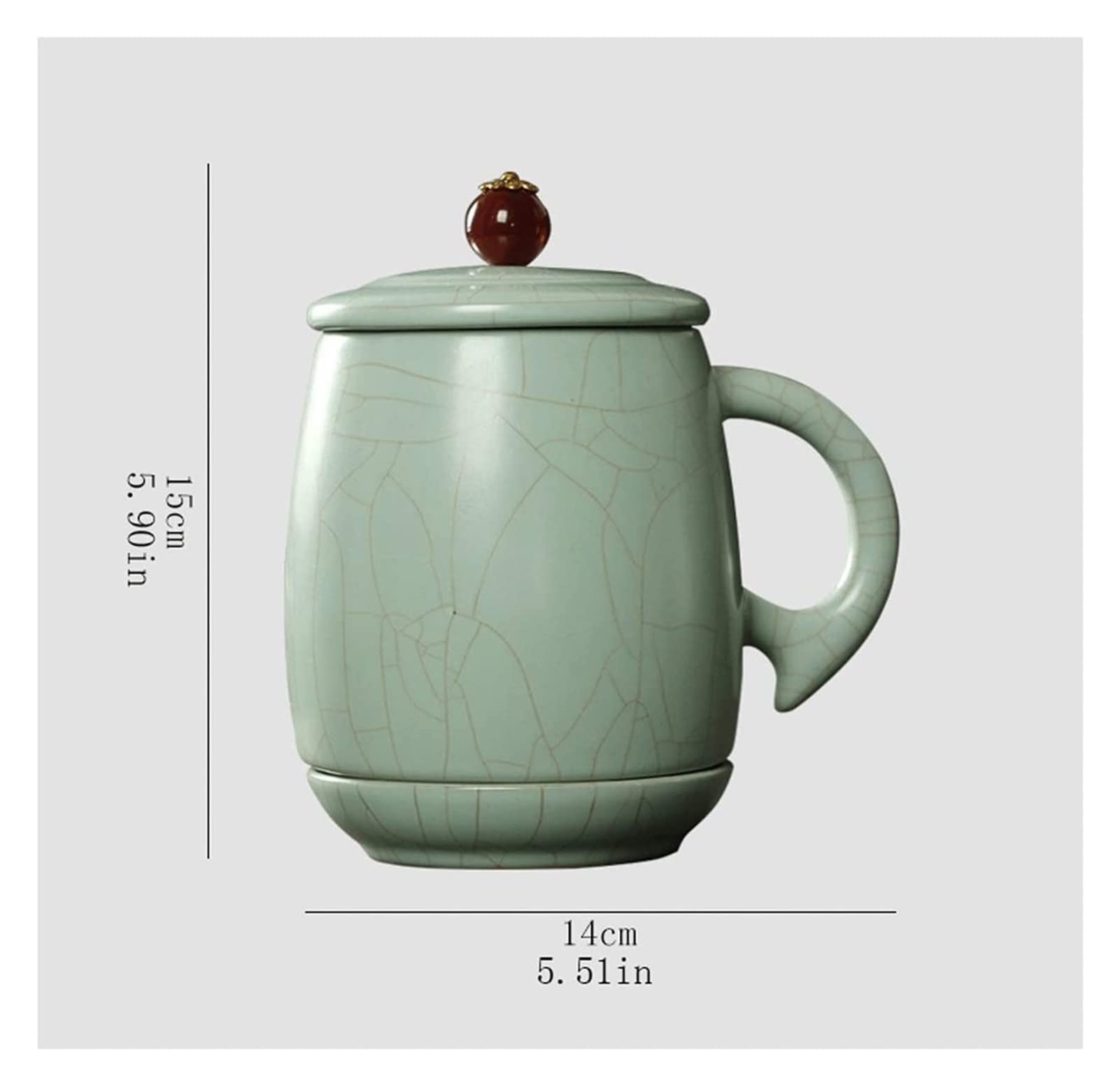 Taza de café de cerámica para oficina y hogar, taza de café de cerámica con tapa, 480 ml, taza de té de gran capacidad, adecuada para la oficina y el hogar, exquisita para Navidad, día de San Valentín