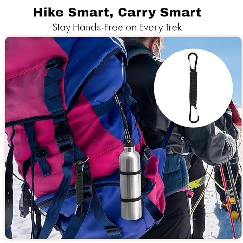 Image of Storite Paracord Keychain - Heavy Duty Dual Clip EDC Key Holder for Travel, Camping, Hiking, Outdoor & Everyday Use (Black)