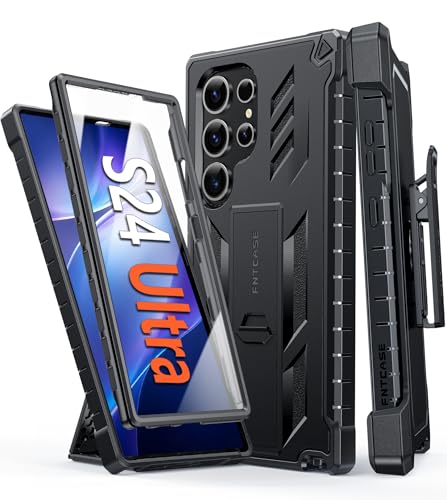 FNTCASE for Samsung Galaxy S24 Ultra Case, Belt Clip, Screen Protector