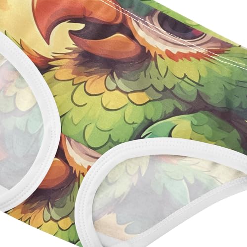 Animal Girls Underwear Toddler 2t Cotton Girl Panties Cute Colorful Cute Parrot Green Kids Undies Briefs4