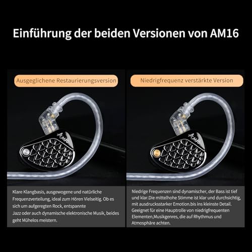 KZ AM16 Écouteurs HiFi IEM haut de gamme pour musiciens avec son stéréo clair pur - 2