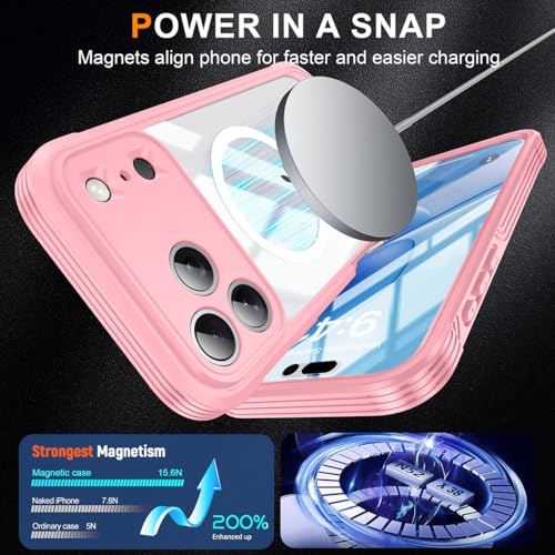 Coque 17 Pro avec protection écran de confidentialité et objectif caméra intégrés rose - 4