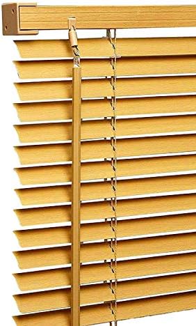 PVC window Venetian Blind Blinds Easy Fit Trimmable Fittings Window Treatment Shutter Twist Open Close (Teak-Wood Grain Effect, 105cm wide (41.3") x 150cm Drop)