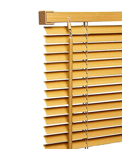 My Home Store PVC window Venetian Blind Blinds Easy Fit Trimmable Fittings Window Treatment Shutter Twist Open Close (Teak-Wood Grain Effect, 135cm wide (53.14") x 213cm Drop)