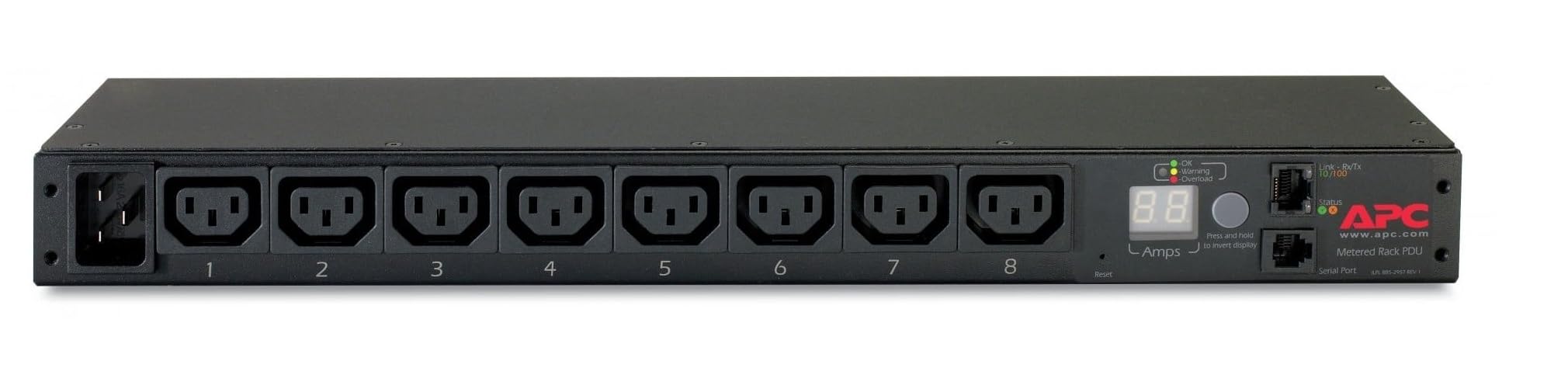 APCRack PDU - AP7821B - Power Distribution (Metered, 1U, 208/230V, 8 Outlets C13, IEC C20)
