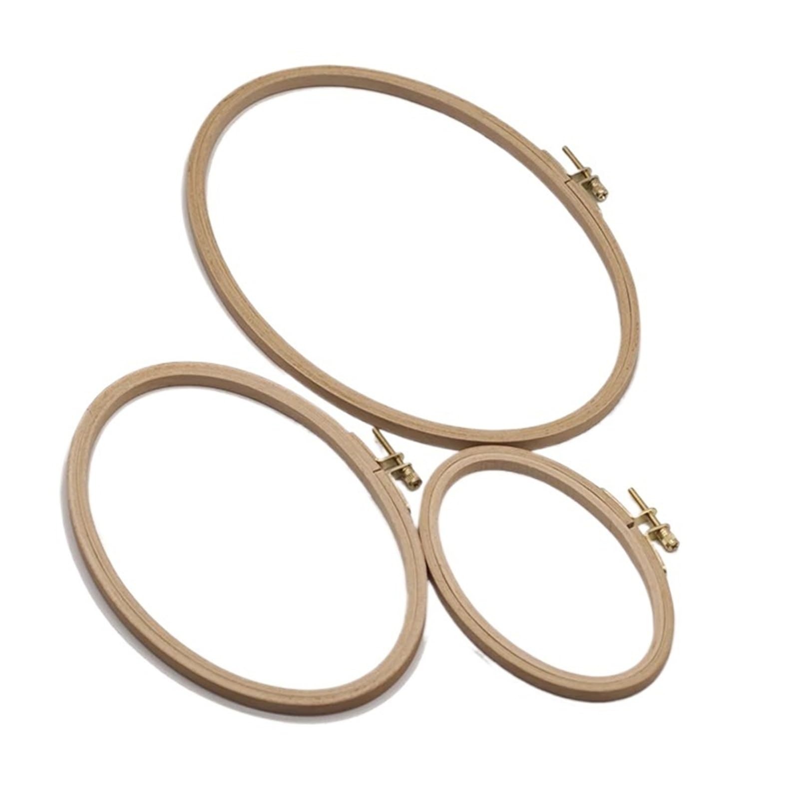 Bastidores para Bordar, Juego de 3 bastidores Madera for Bordar y Punto Cruz ovalados 16 a 29,5 cm(3 Sizes Set)