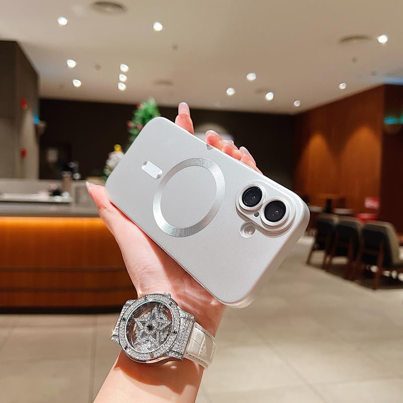 Image of LuxuryKase Premium MagSafe Case for iPhone 17 | Shockproof & Anti-Scratch Cover | Soft Silicone with Wireless Charging | Camera Lens Guard - Silver