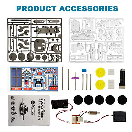HOMOFY [2020 New Upgrade STEM Toys 6-in-1 Solar Robot Kit Learning Science Building Toys Educational Science Kits Powered by Solar Robot for Kids 8 9 10-12 Year Old Boys Girls Gifts - Thumbnail 6