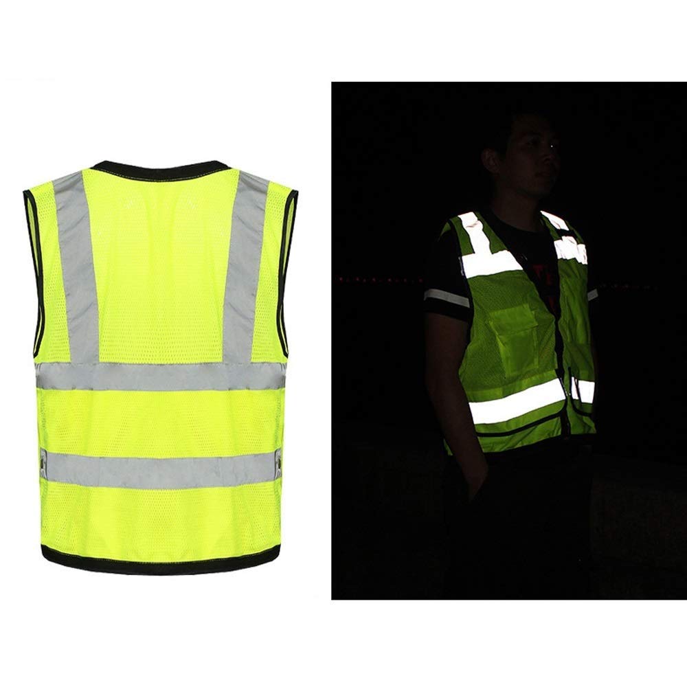 Gilet Haute Visibilité, Gilet Réfléchissant Maille Respirante En Été Gilet De Sécurité Pour Chantier De Construction Polyvalent (Couleur : Fluorescent orange)