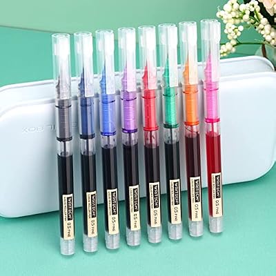 WRITECH Rolling Ball Quick Dry 0.5 mm Extra Fine Point 10 Pcs Liquid Rollerball Multicolor (Multicolor)