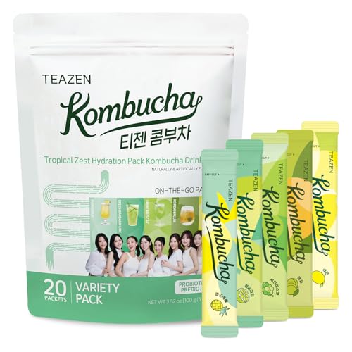 TEAZEN Kombucha Tea Tropical Zest Hydration Variety Pack