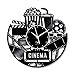Kinowanduhr, Vinyl, einzigartige Heimkino-Nacht, Filmrollen, Popcorn-Wanddekoration, Heimdekoration, ideales Geschenk für einen Filmliebhaber, einzigartiges Ihre Freunde und Familie jeden Anlass