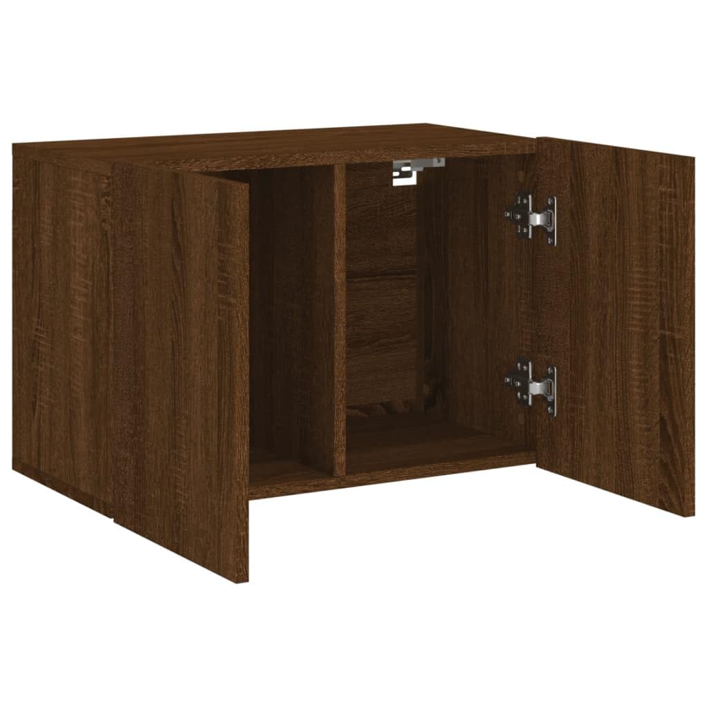 Brązowa szafka pod telewizor o wyglądzie dębu, szafka pod telewizor, do biura, gabinetu, 60 x 30 x 41 cm