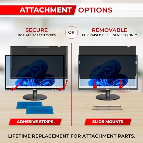 SightPro 23.6 Inch 16:9 Computer Privacy Screen Filter for Monitor - Privacy Shield and Anti-Glare Protector - Thumbnail 4