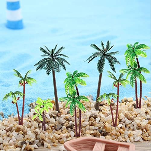 Hjyzy 60 Pcs Coconut Palm Tree 7Cm,9Cm,14Cm Miniature Plant Pots Bonsai Mini Coconut Tree For Cupcake Topper, Cake Decorations, Aquarium Plants Building Model Landscape #TOP4