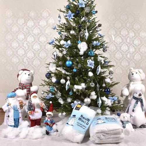 Nieve artificial peluda para decoraciones de invierno en el hogar de algodon blanco 5