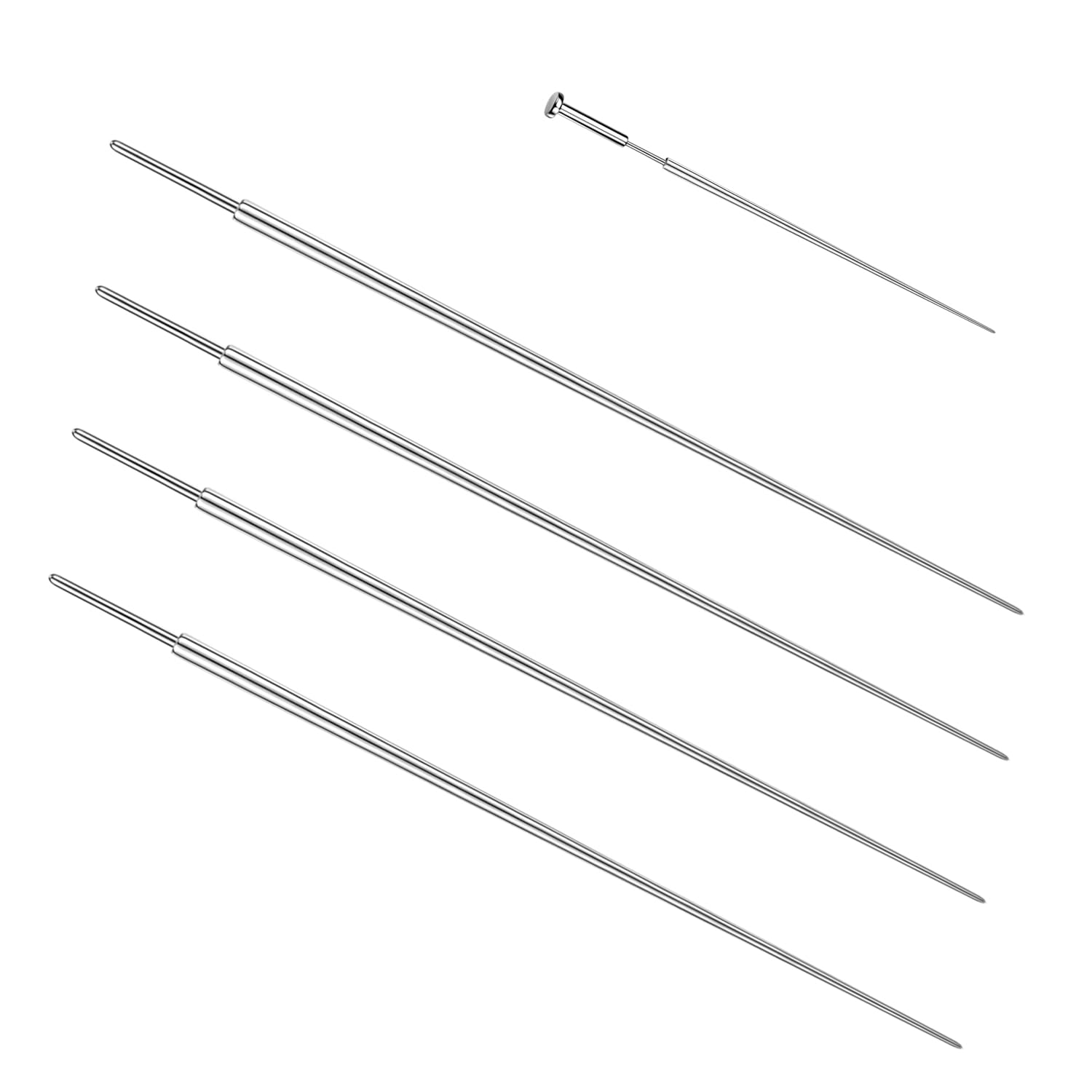 ZS18/16/14G G23 Titanium Insertion Pin Taper for Nose Ear Navel Lip Threadless Piercings Jewelry Kit, 4Pcs Push in Body Piercing Stretching Kit Assistant Tool