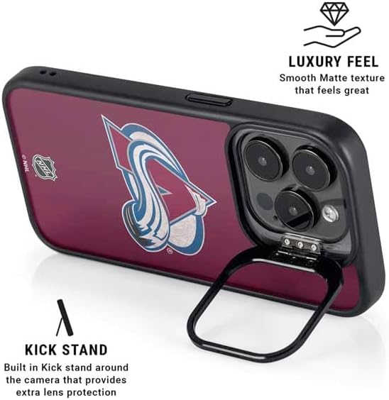 Skinit Kickstand Phone Case Compatible with iPhone 14 Pro - Officially Licensed NHL Colorado Avalanche Distressed Design