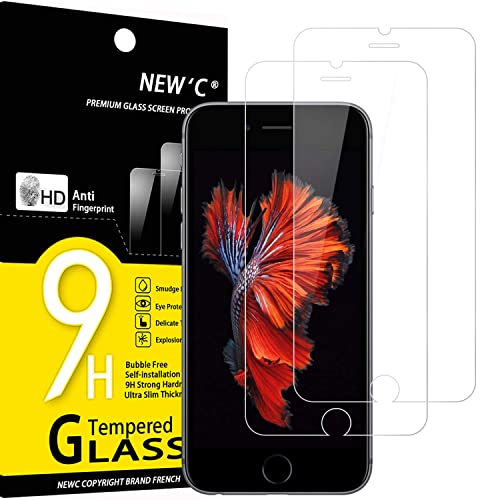 NEW'C 2 Stück für iPhone 6, iPhone 6s für Panzerglas, Frei von Kratzern, 9H Festigkeit, HD Bildschirmschutzfolie, 0.33mm Ultra-klar, Ultrawiderstandsfähig