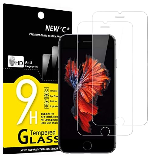 NEW'C 2 Stück für iPhone 6, iPhone 6s für Panzerglas, Frei von Kratzern, 9H Härte, HD Displayschutzfolie, 0.33mm Ultra-klar, Ultrabeständig